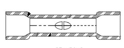 BSV18X-LY Butt Connector, Vinyl Insulated, 22 - 18 AWG, Red, Pack of 50