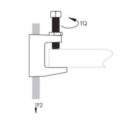 3100037EG Universal Beam Clamp, Thick Flange, Electrogalv. 3/8" Rod, 1 1/4" Max Flange