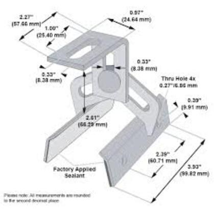 PROTEABRACKET-ALUM Adj Mounting Bracket, Alum, Mill