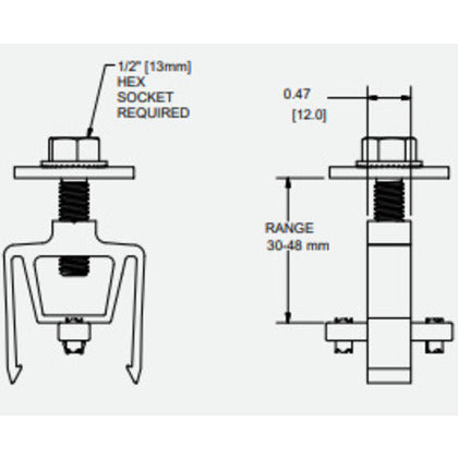 CLMP-MID-SMR-B SMR Mid Clamp, Blk