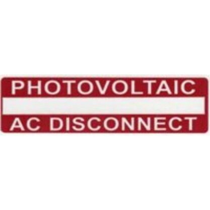 596-00237 Photovoltaic AC Disconnect Labels