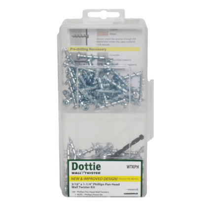 WTKPH Phillips Pan Head Wall Twist Kit, 3/16 x 1-1/4"